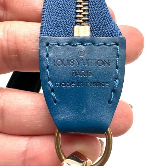 LV blue epi pochette accessories with LV dust bag - Picture 9 of 12
